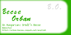 becse orban business card